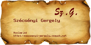 Szécsényi Gergely névjegykártya